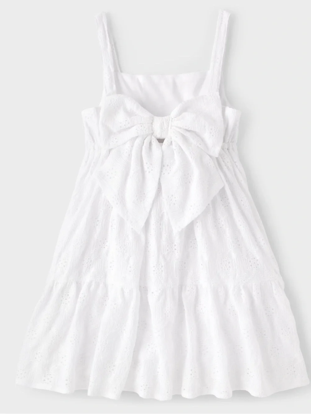 Children’s Place Eyelet Bow Back Dress White XXL (16) NWT